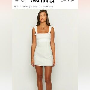 Beginning boutique Taylor white tie mini dress